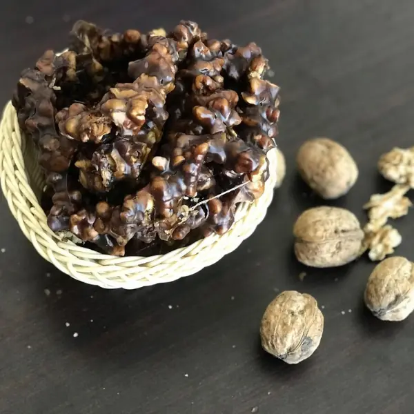 Walnut kilao in a handmade basket